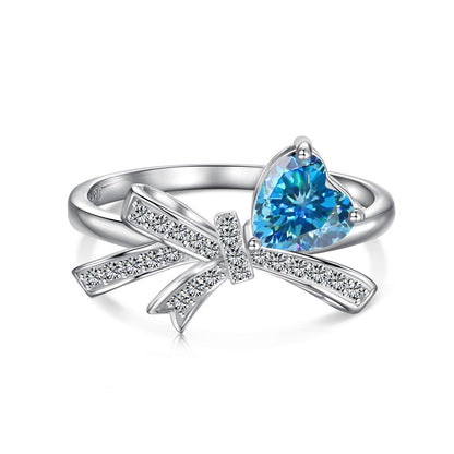 Silver Bow Heart  3Pcs Set