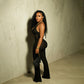 Halter V-neck Lace Jumpsuit
