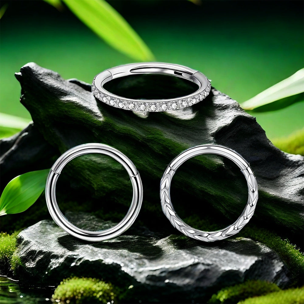 Trendy Zirconium Stainless Steel Body Rings