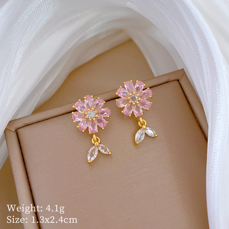 Luxury Diamond Flowers Necklace Set