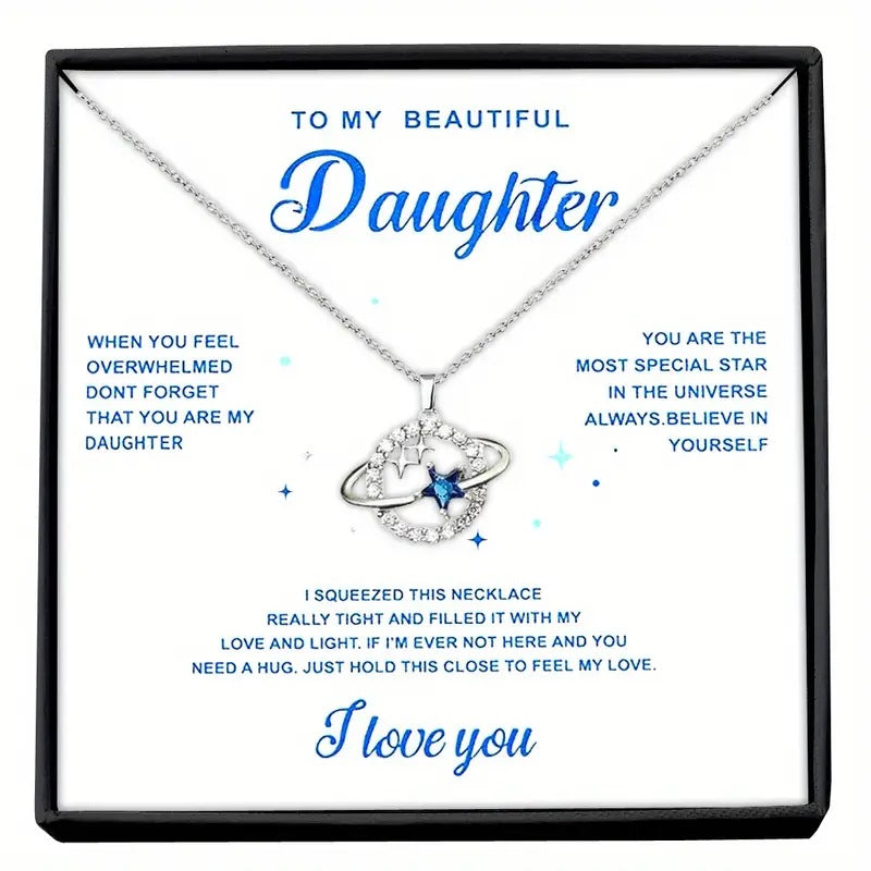 Stainless Steel Blue Five-pointed Star Necklace