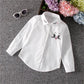 New!! Girls White Blouse Long Sleeves Tops
