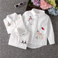 New!! Girls White Blouse Long Sleeves Tops