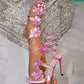 Rhinestone Bow Stiletto Sandals