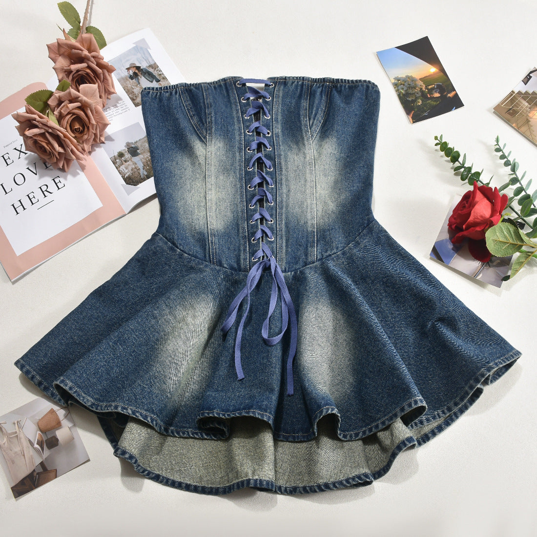 Women's Corset Denim Dress