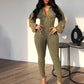 Women's Distressed  V Tight  Jumpsuit