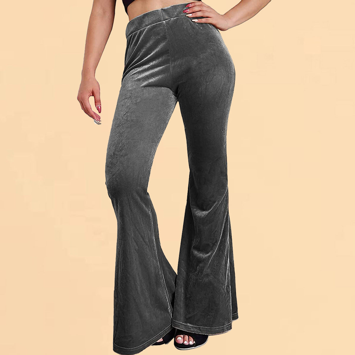 Velvet Bell-bottom Pants