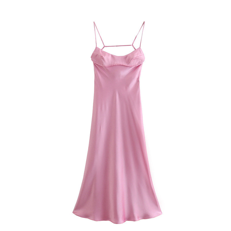 Women's Camis Satin Slip on Dress