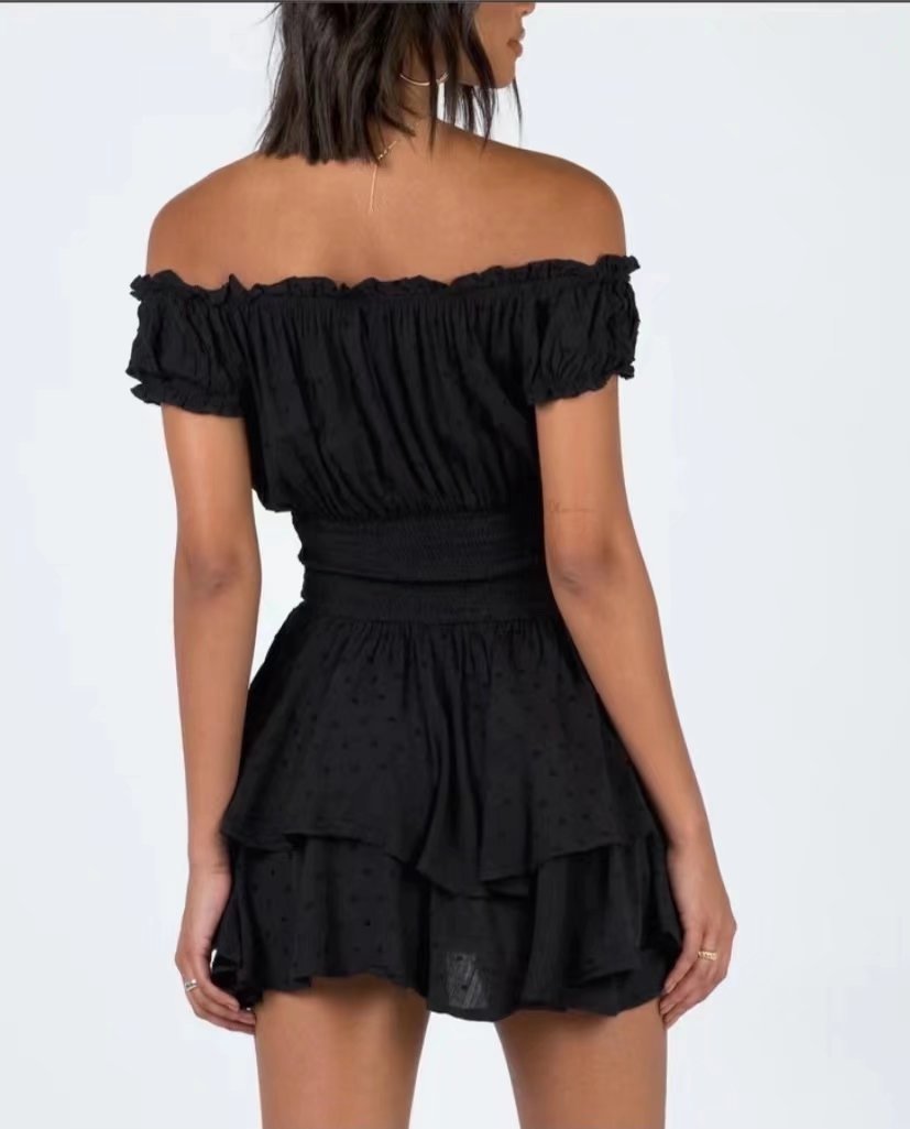 Off-The-Shoulder Frill Dress