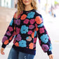 Retro Three-dimensional Flower Sweater