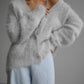 V-neck Knitted Button Cardigan