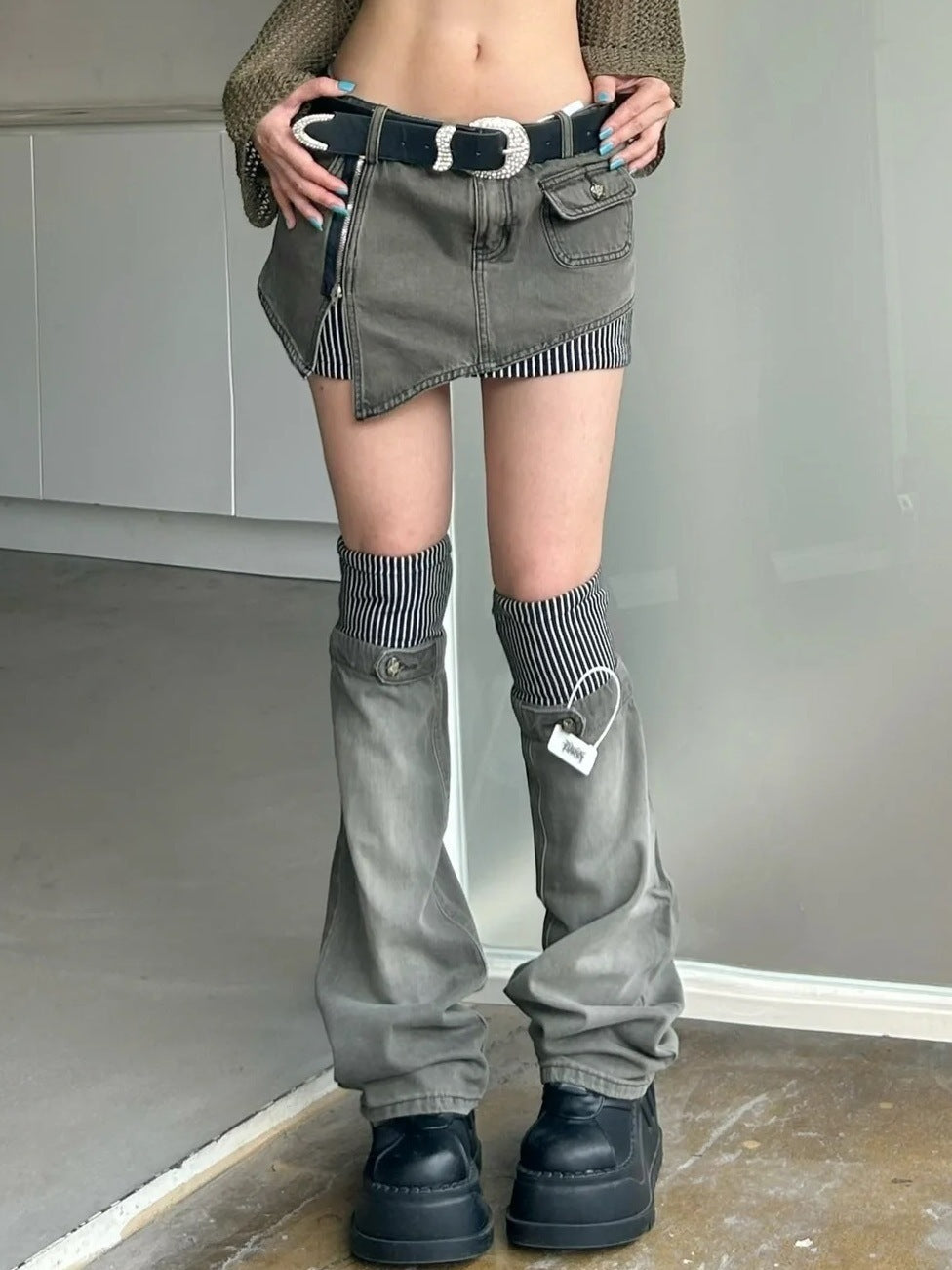 Women's American Retro Denim Skirt