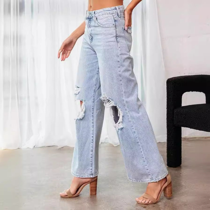 Women's Distressed Slimming Jeans