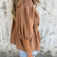 Women's Pleated Button Shirt