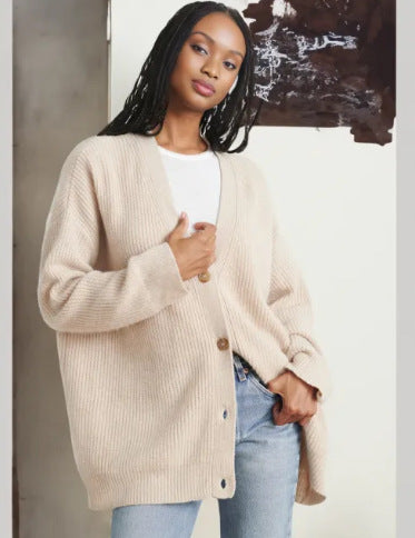 V-neck Flattering Knit Cardigan For Women