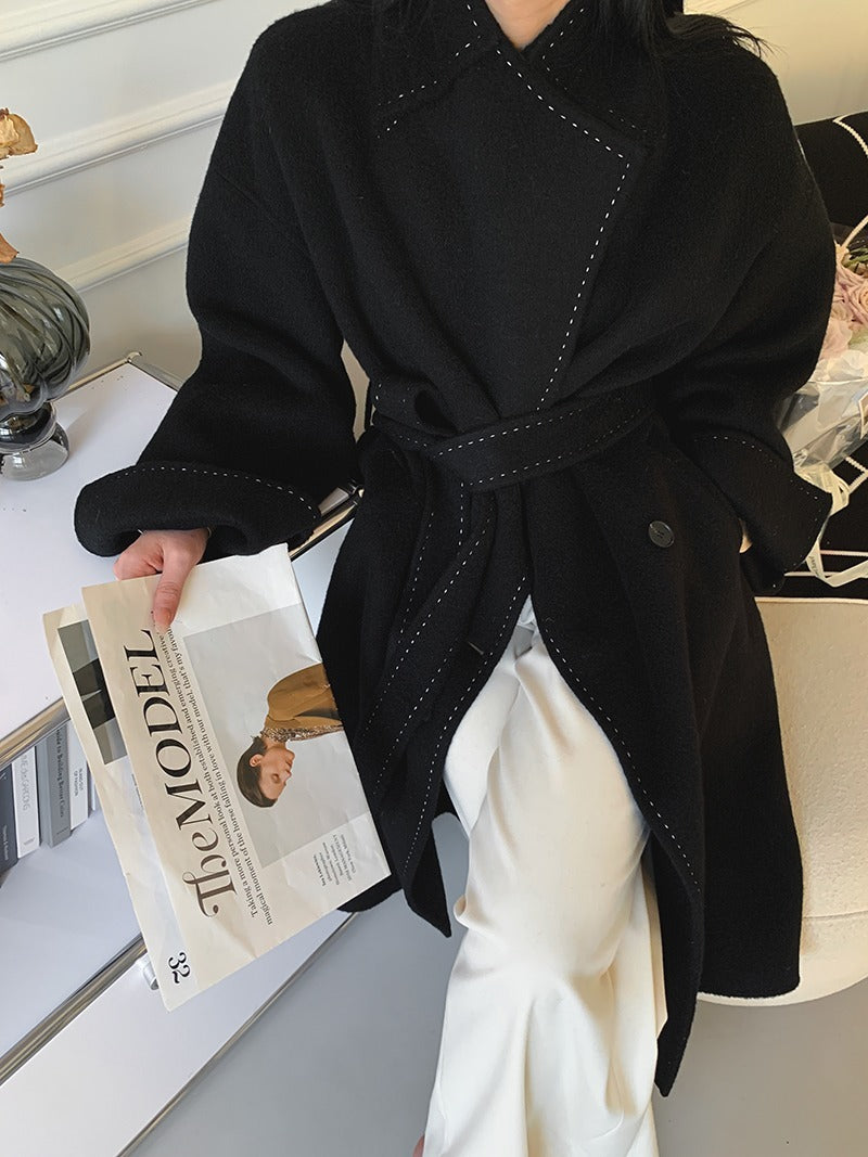 Trendy Double-faced Wool Overcoat