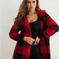 Loose Plaid Wool Long Cardigan For Women