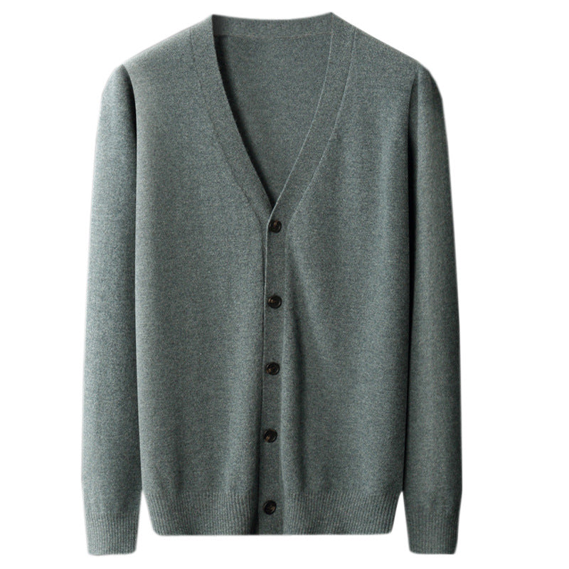 V-neck Thin Loose Wool Cardigan For Men