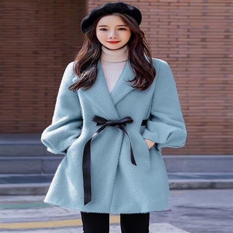 Women's Goat Skin Woolen Coat