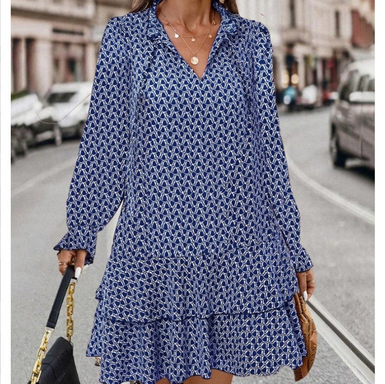 Ladies Bohemian V-Neck Dress