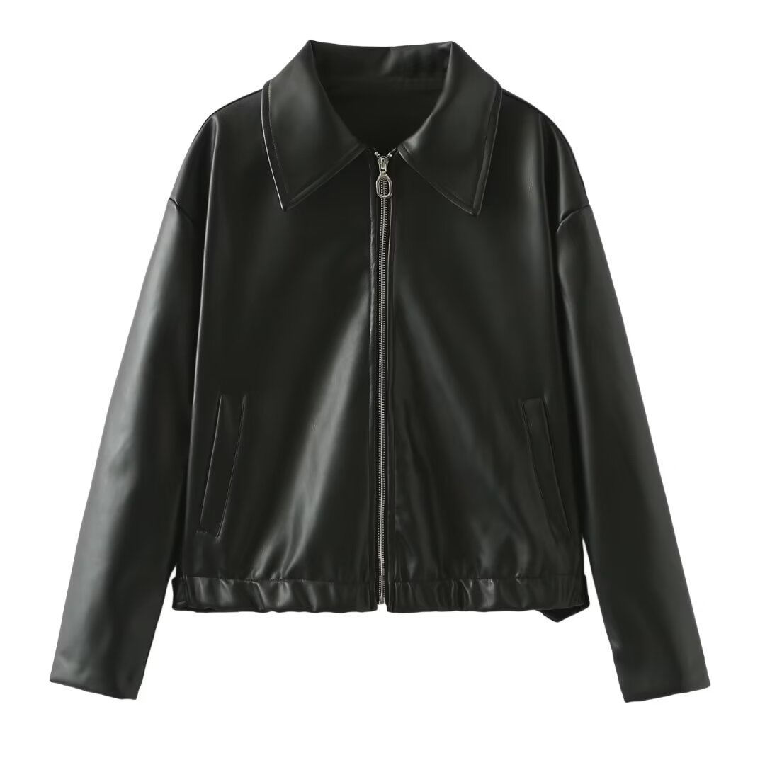 Zippered Leather Jacket