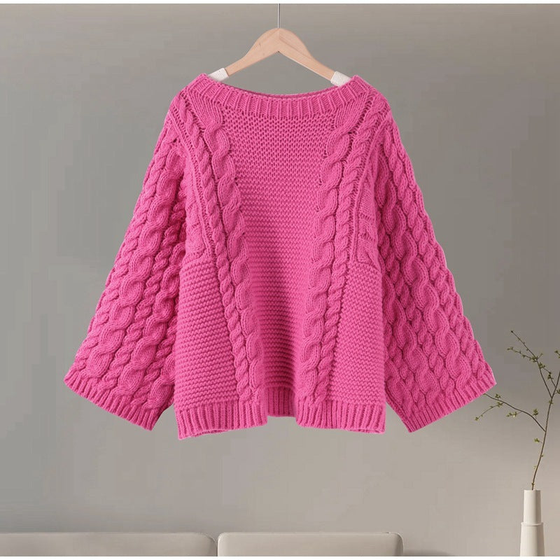 Wide Sleeves Knitted Sweater
