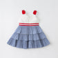 Girls' Red White & Blue Cotton Dress