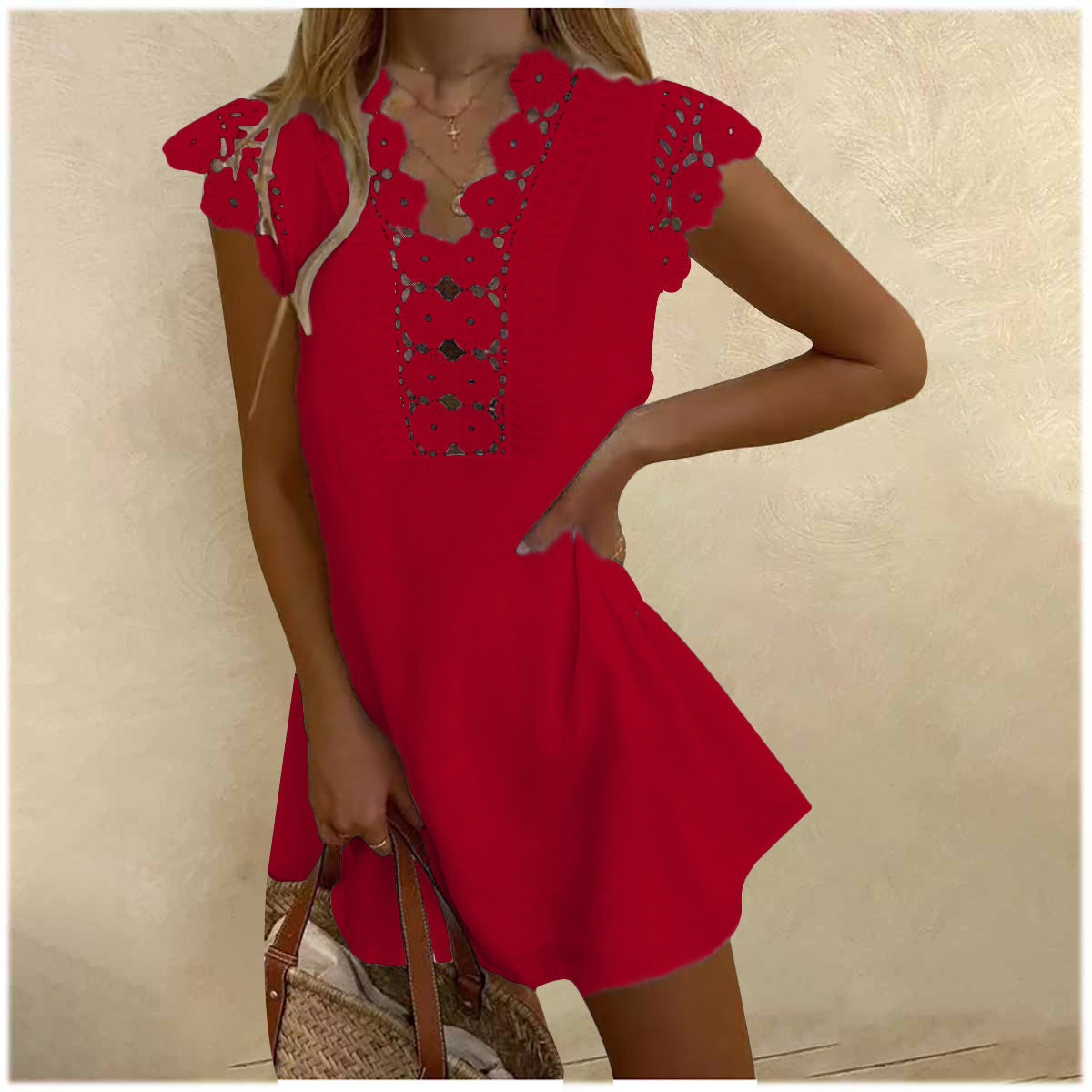 Women's Wrinkle Wash Mini Dress