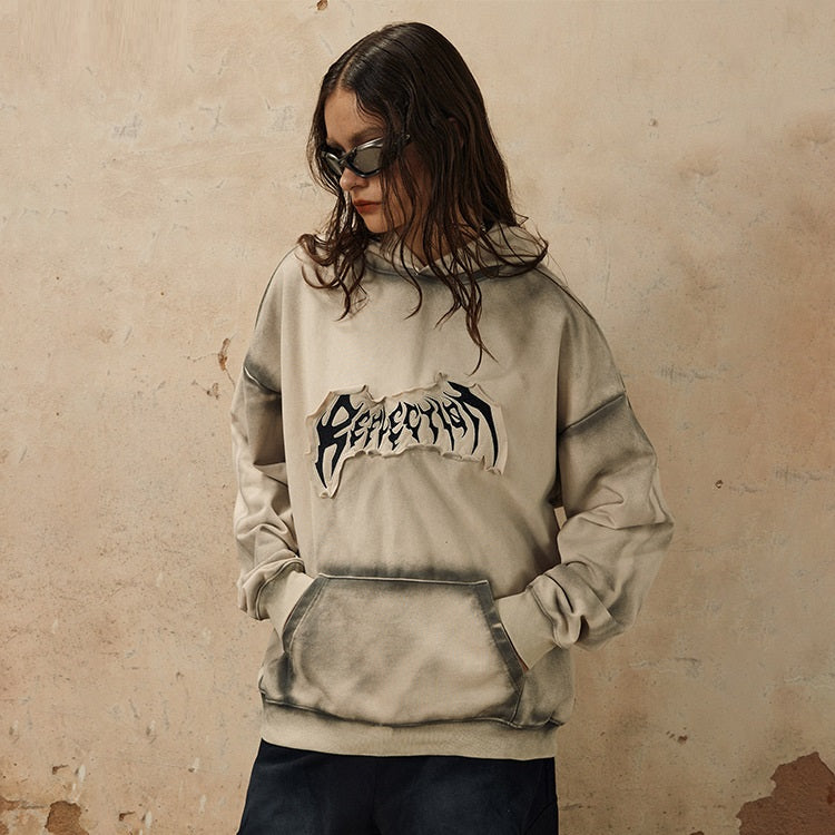 American Embroidered Frayed Halloween Hoodie For Women