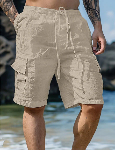 Cotton Linen Drawstring Shorts