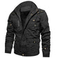 Vintage Fleece-Lined Cotton Hooded Jacket For Men