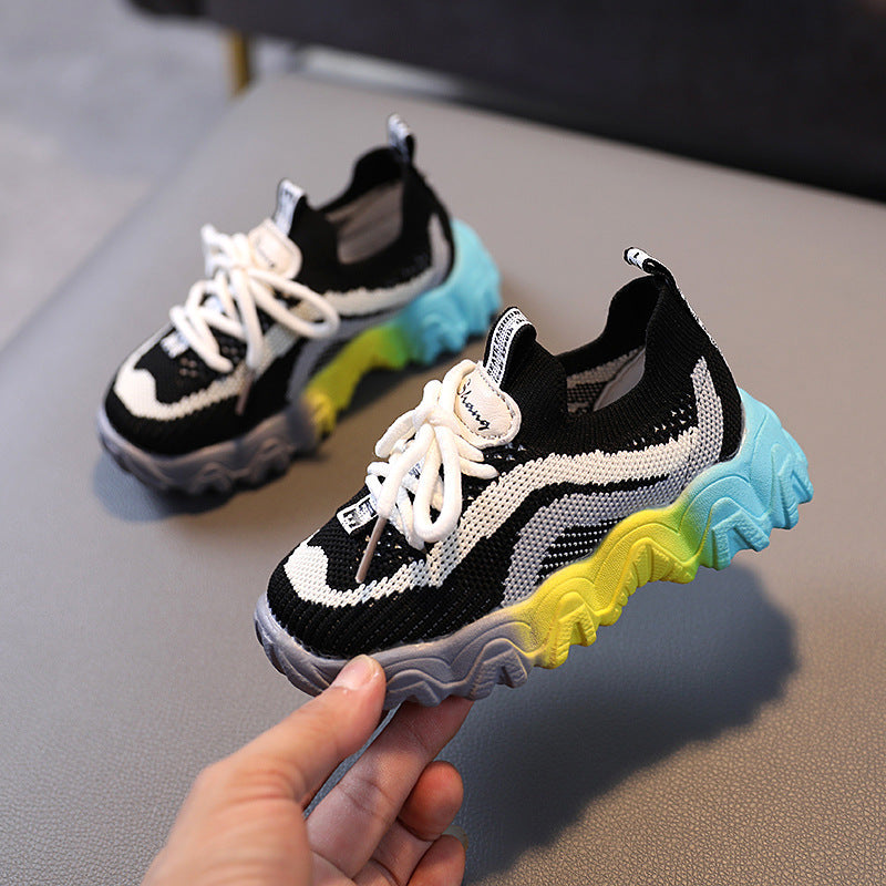 Colorful Breathable Woven Toddler Sneakers