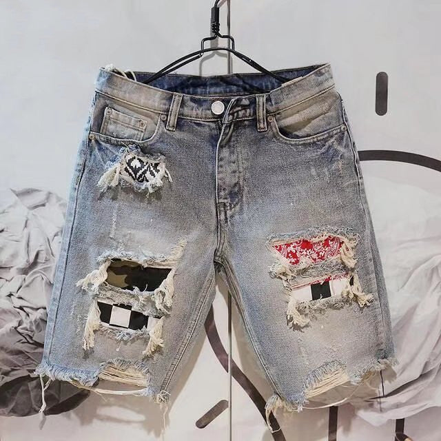 Men's Grunge Denim Shorts