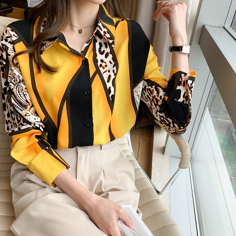 Leopard Print Chiffon Top
