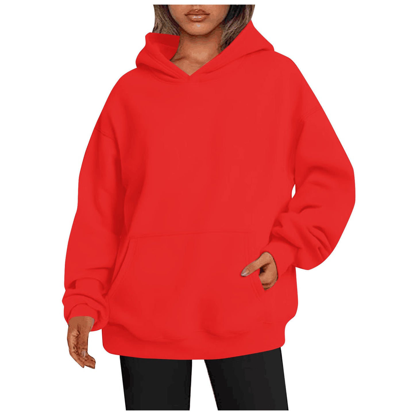 Solid Color Oversized Hoodie For Women