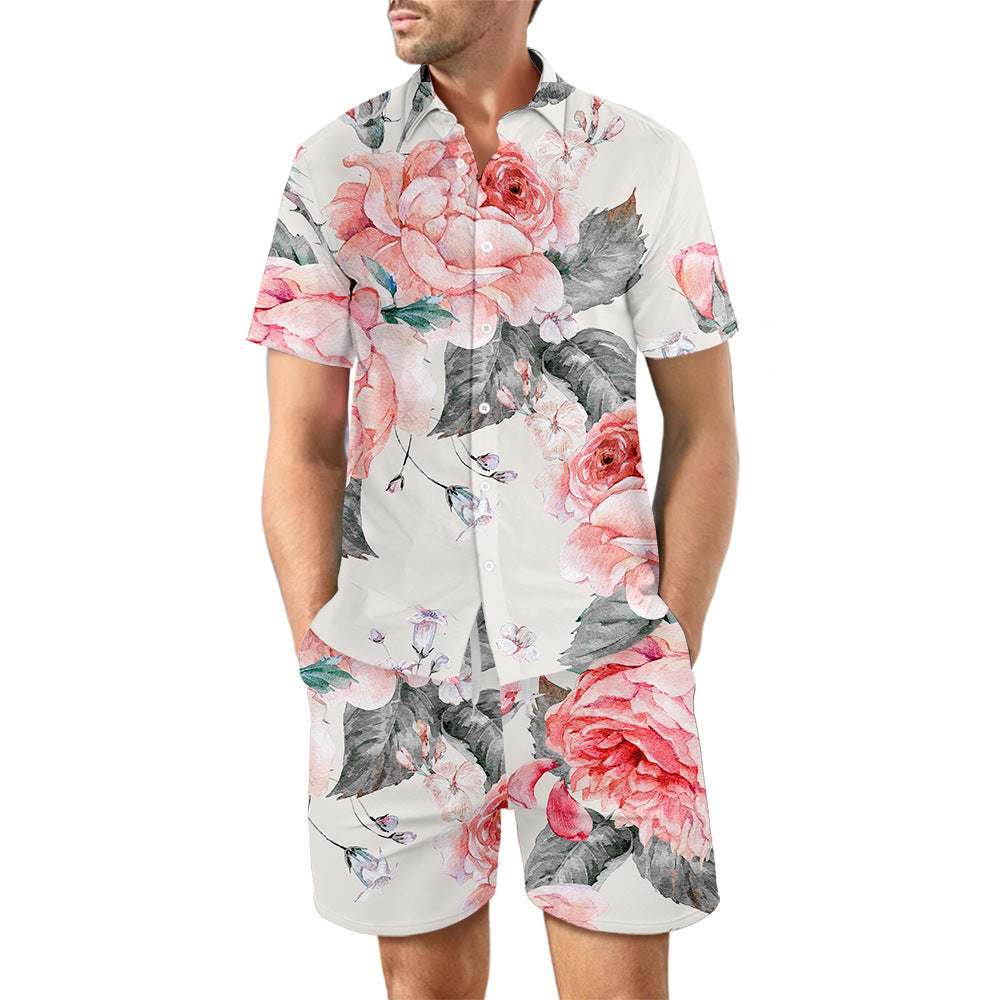 Men's 2Pcs Printed Beach Suit