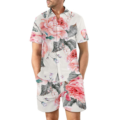 Men's 2Pcs Printed Beach Suit