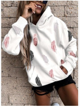 Long Sleeve Solid Color Pullover Hoodie For Women