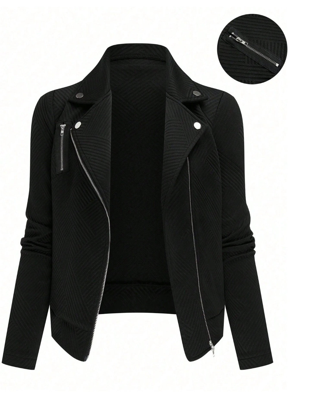 Oblique Zipper Fastener Decoration Slim Casual Jacket