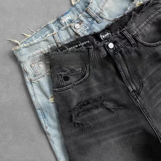 Designer Ripped Denim Shorts