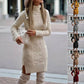 Knitted Turtleneck Dress W/ Slit
