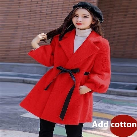 Women's Goat Skin Woolen Coat