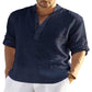 Men's Casual Cotton/Linen Blend Sports Shirt