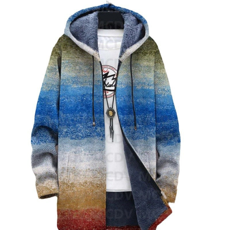 Fashion Digital Printing Fleece Padded Jacket For Men