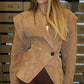 Suede Lapel Waist Tight Slim-Fitting Jacket