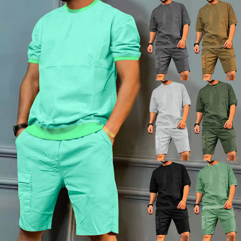 Men's Trendy Round Neck Short-sleeved 2pcs