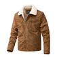 Suede Fabric Berber Fleece Zipper Jacket For Men