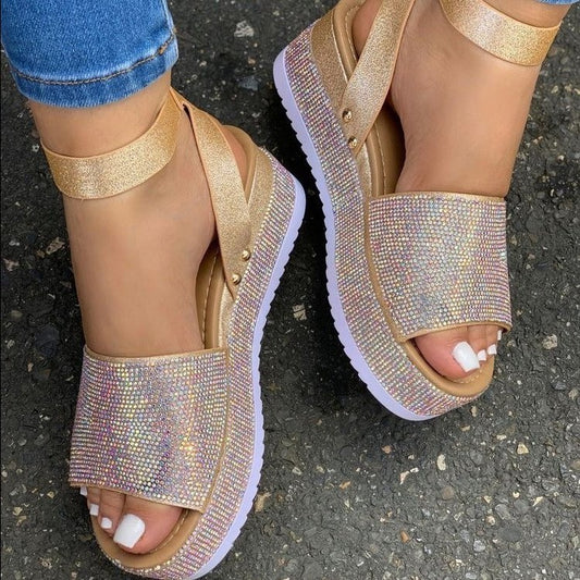 Rhinestone Platforms Sandals