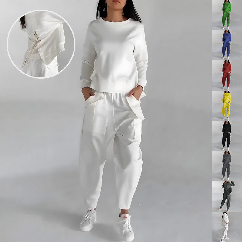 Women's 2 pcs Tie Back Sweat Suit