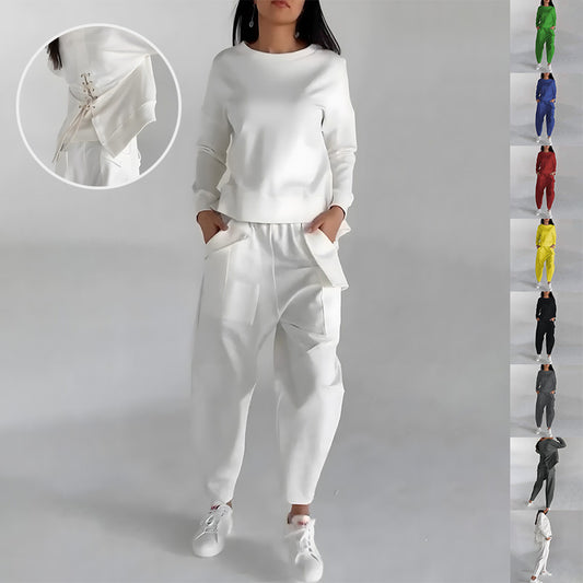 Women's 2 pcs Tie Back Sweat Suit